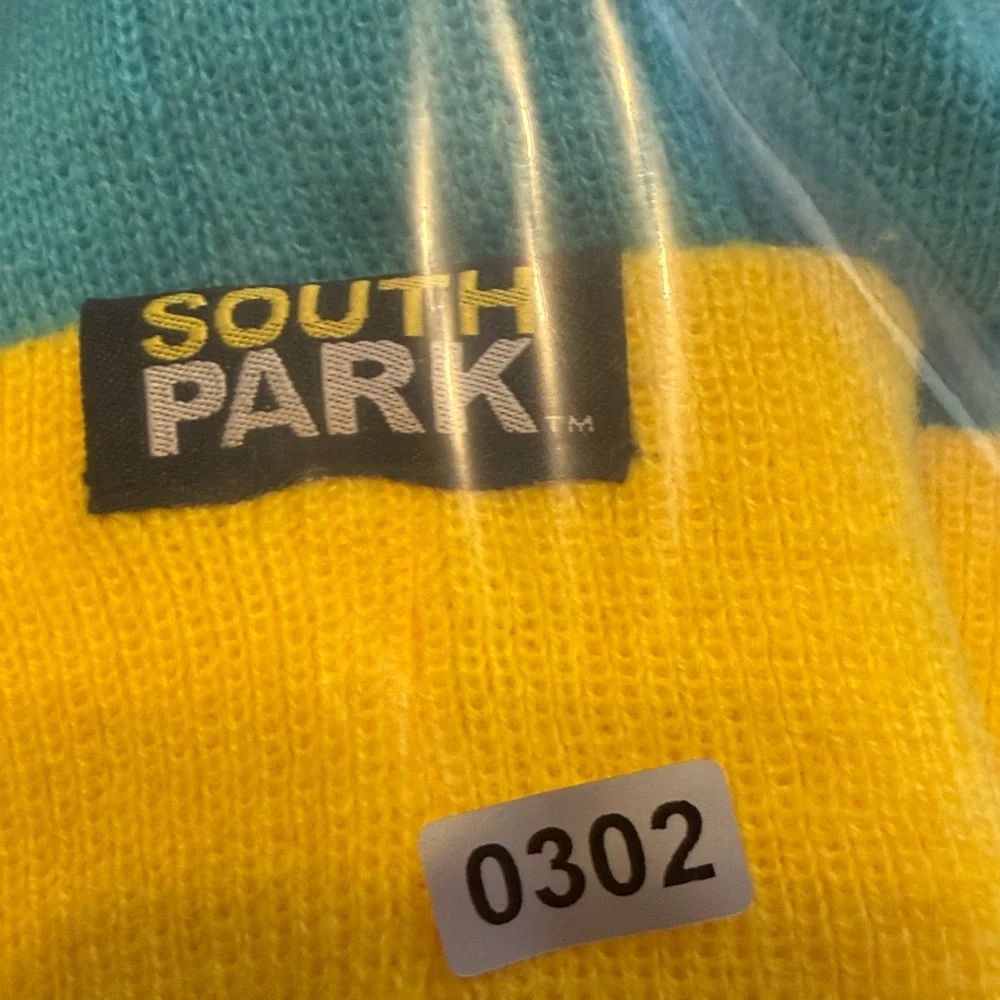 South Park Erin‎ Cartman Turquoise & Yellow Beanie With Pompom Cosplay Halloween